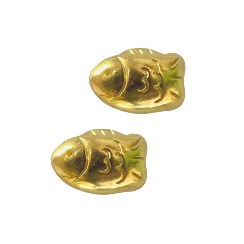 Golden Taiyaki - 耳環/耳夾/耳骨夾 - 銀 金色