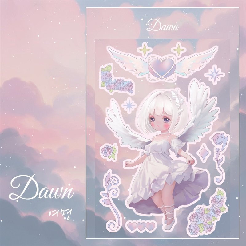 Dawn Sticker - 貼紙 - 紙 粉紅色