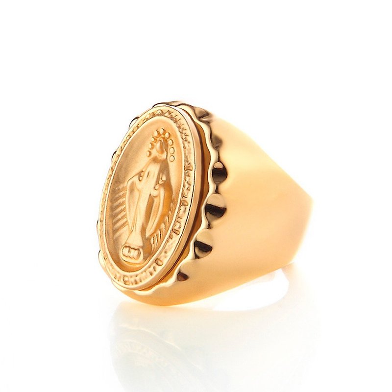 Catholic Notre Dame Immaculate Conception Ring - แหวนทั่วไป - โลหะ สีทอง