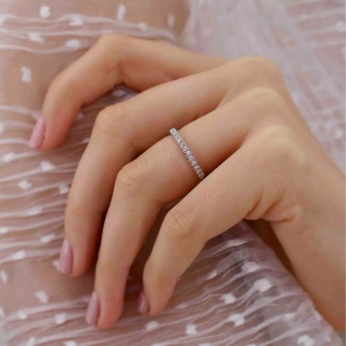 Glowy Jewelry 【熱賣款】【手作】經典線戒 戒指 - 5A 比利時鋯石 - 925純銀