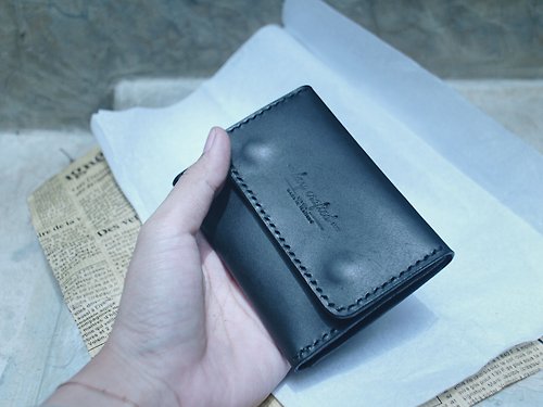 laycraftedstudio Veg. Tanned Small Wallet ( black )