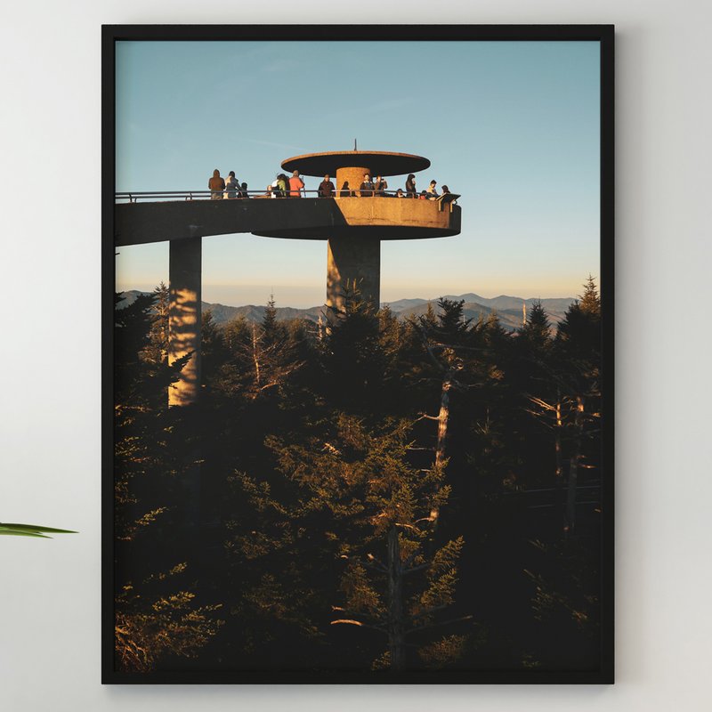 Clingmans Dome Great Smoky Mountains, Clingmans Dome Tower Wall Poster, Sunset - Posters - Paper 