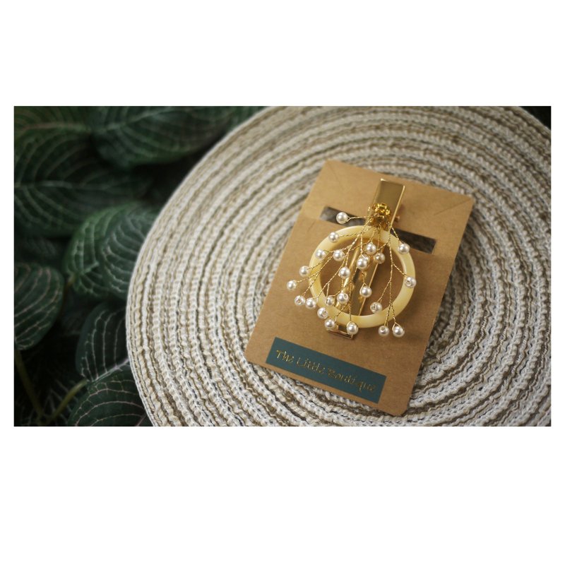萌芽 | 手工串珠髮飾 | 髮夾 | 鴨嘴夾 | hair clip - 髮夾/髮圈 - 其他材質 金色