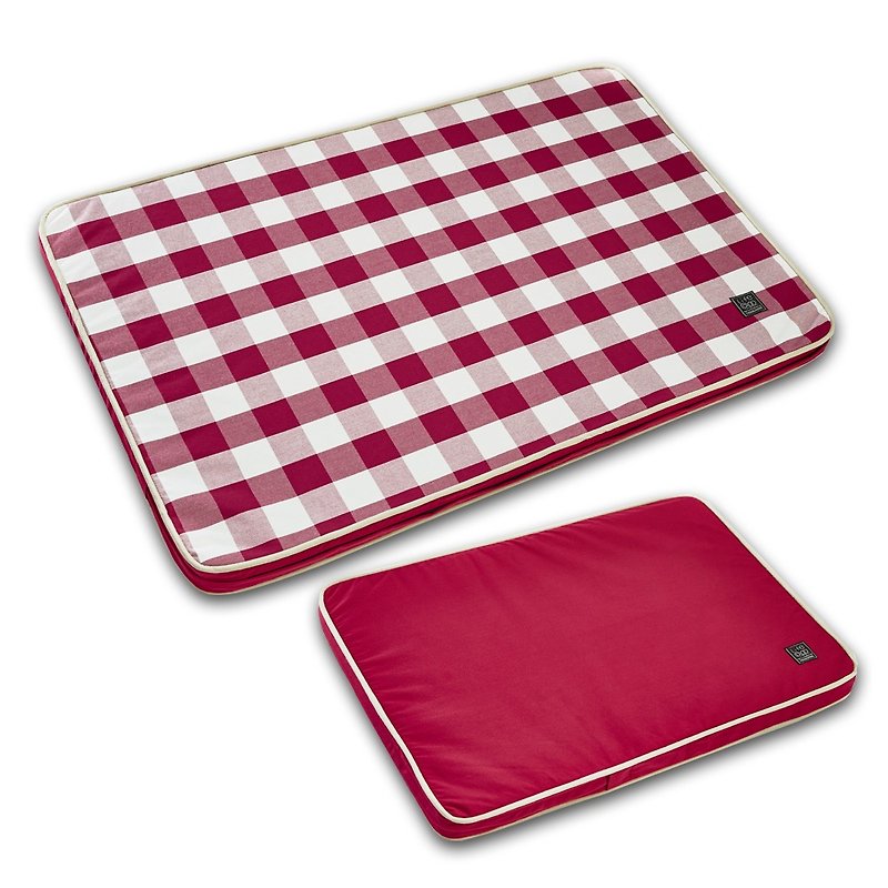Lifeapp寵物緩壓睡墊大格紋款---L (紅白格) W110 x D70 x H5 - 寵物床 - 其他材質 紅色