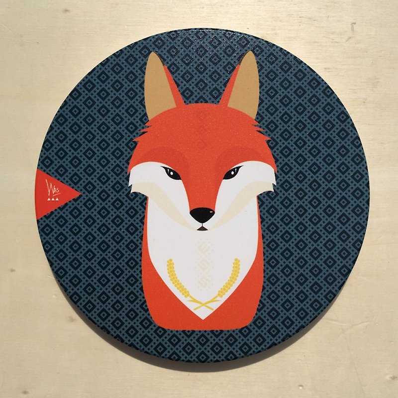 [Forest animal series] Q version fox ceramic water coaster - Coasters - Pottery Green