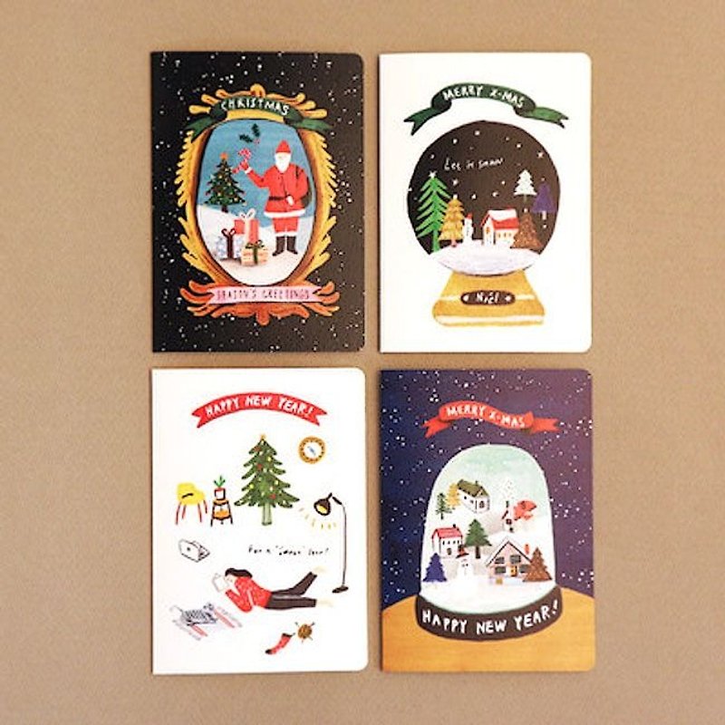 7321Design-クリスマス-EKクリスマス - サンタクロース、7321から85093 - カード・はがき - 紙 ブルー