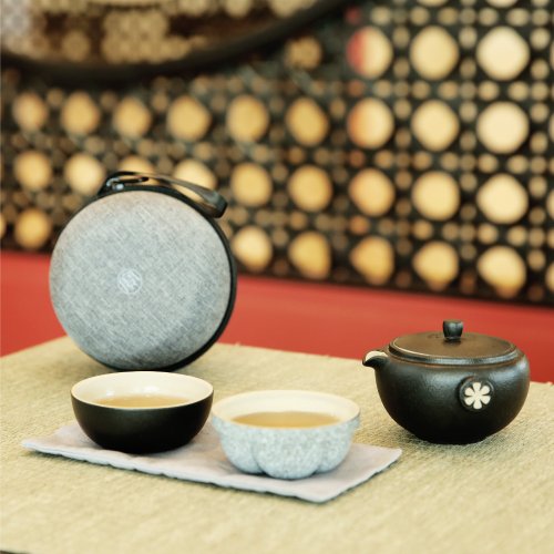陸寶 LOHAS 陸寶 知足常樂 茶器 山竹 禪風黑 1壺2杯+便攜包 旅行茶組