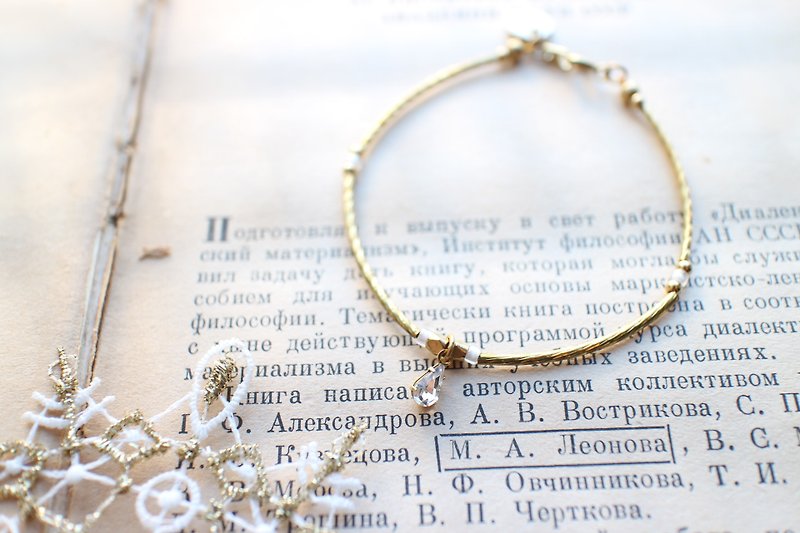 Water drop wishes -Brass vintage beads handmade bracelet - Bracelets - Other Metals 