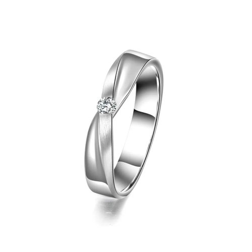 KOR 蔻兒鑽石 結婚戒指 /幸福纏綿 鑽石白鋼男戒