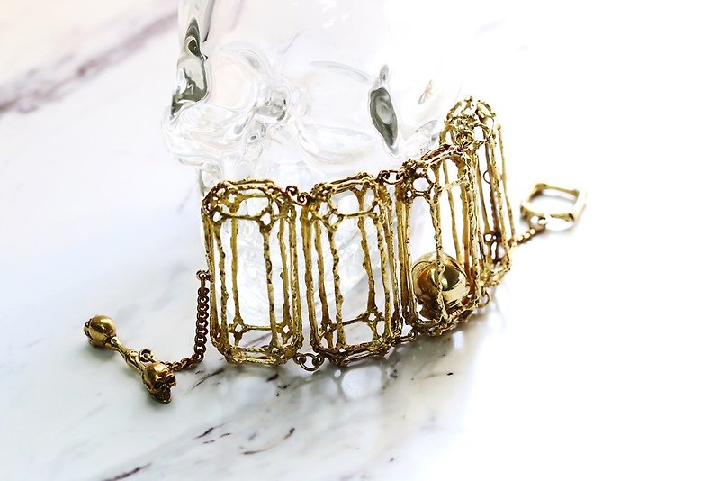 Rough Diamonds Skull Bracelet. - Bracelets - Other Metals 