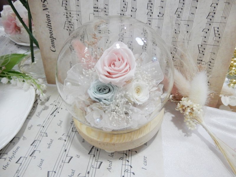 永生花玫瑰玻璃燈罩小號 送禮 自用 日本 - 燈具/燈飾 - 其他材質 粉紅色