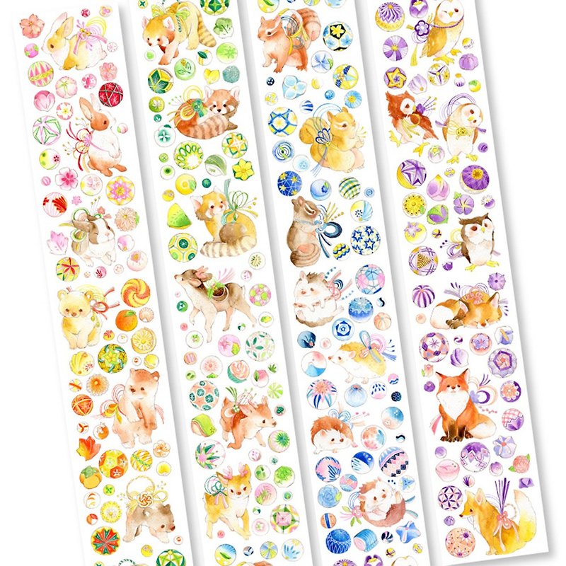 Japanese style small animal paper tape (6CM/10M/Japanese paper) - Washi Tape - Paper Multicolor