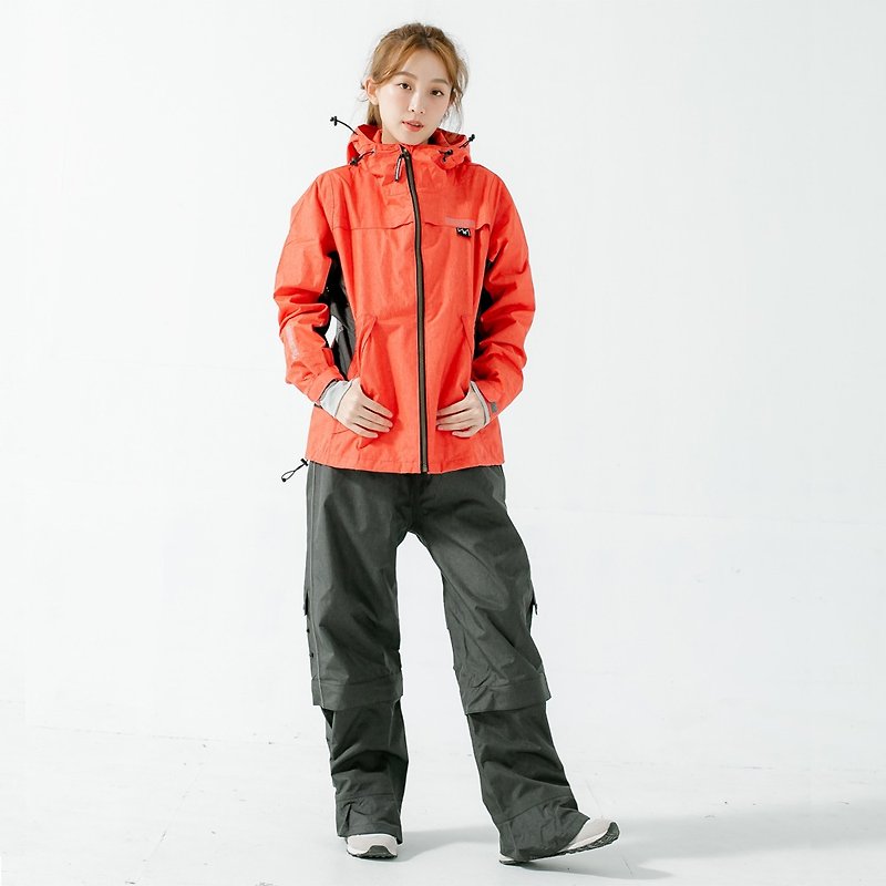 Aero9 patents breathable two-piece raincoat (A9)-orange - ร่ม - วัสดุกันนำ้ สีแดง