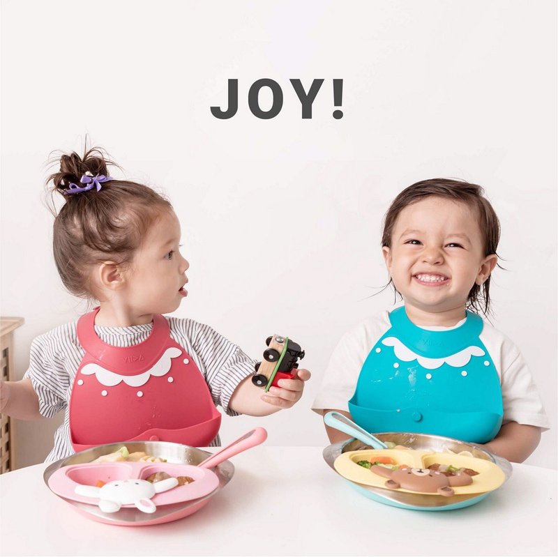 JOY 便攜式矽膠圍兜 (療癒花邊領) | 防水防油不漏接 - 圍兜/口水巾 - 矽膠 白色