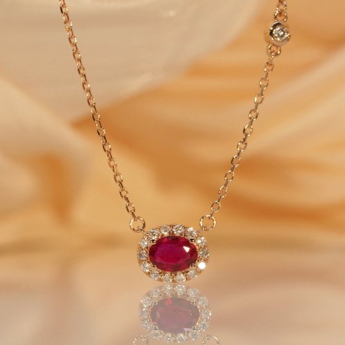 IRIZA Jewellery 18K金鴿血紅寶石糖果項鏈18K Gold Pigeon Blood Ruby Gem Candy