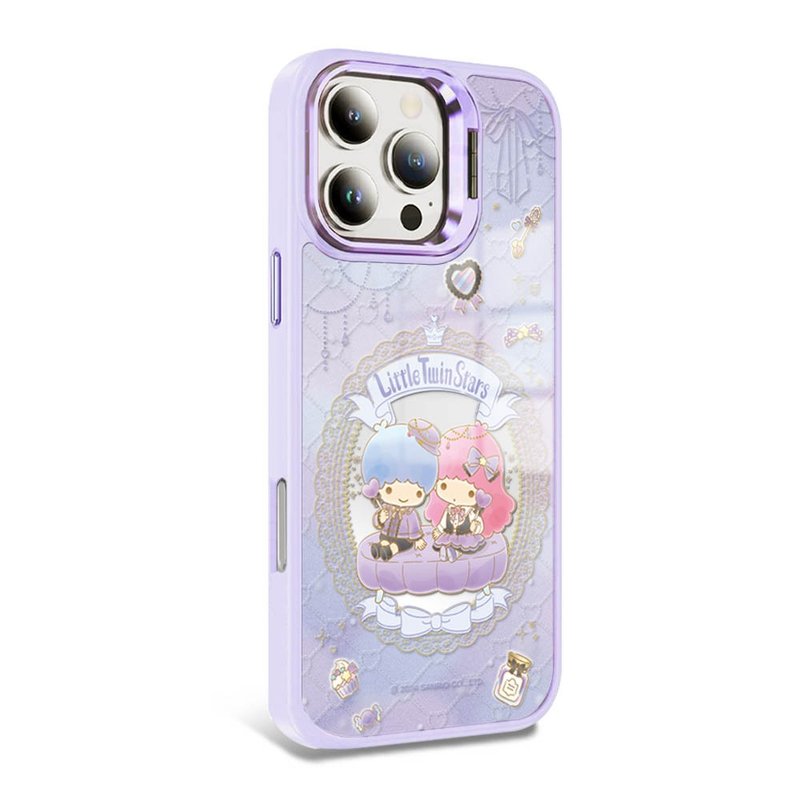 iPhone full range of military-standard anti-fall alloy frame invisible stand mirror magnetic suction case-Magic Mirror Gemini-Purple Frame - Phone Cases - Other Materials Multicolor