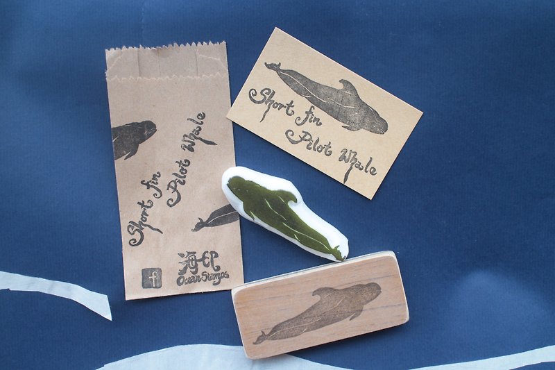鯨豚印章 短肢領航鯨 - 印章/印台 - 橡膠 灰色