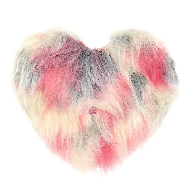 Ragdoll Furry Heart Clutch - Handbags & Totes - Polyester Pink
