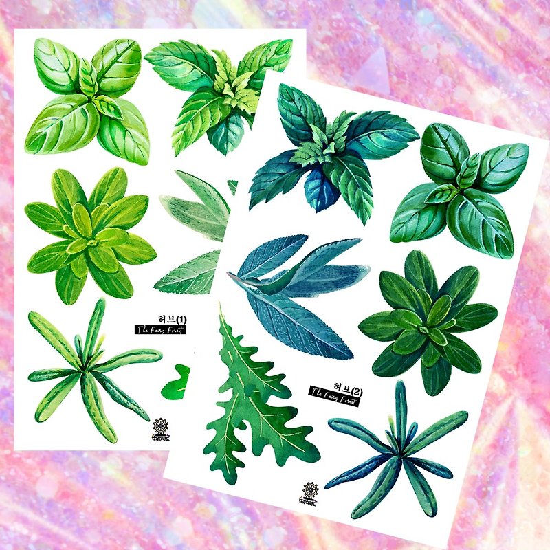 *Herbs Deco Stickers (2colors) - Stickers - Paper 