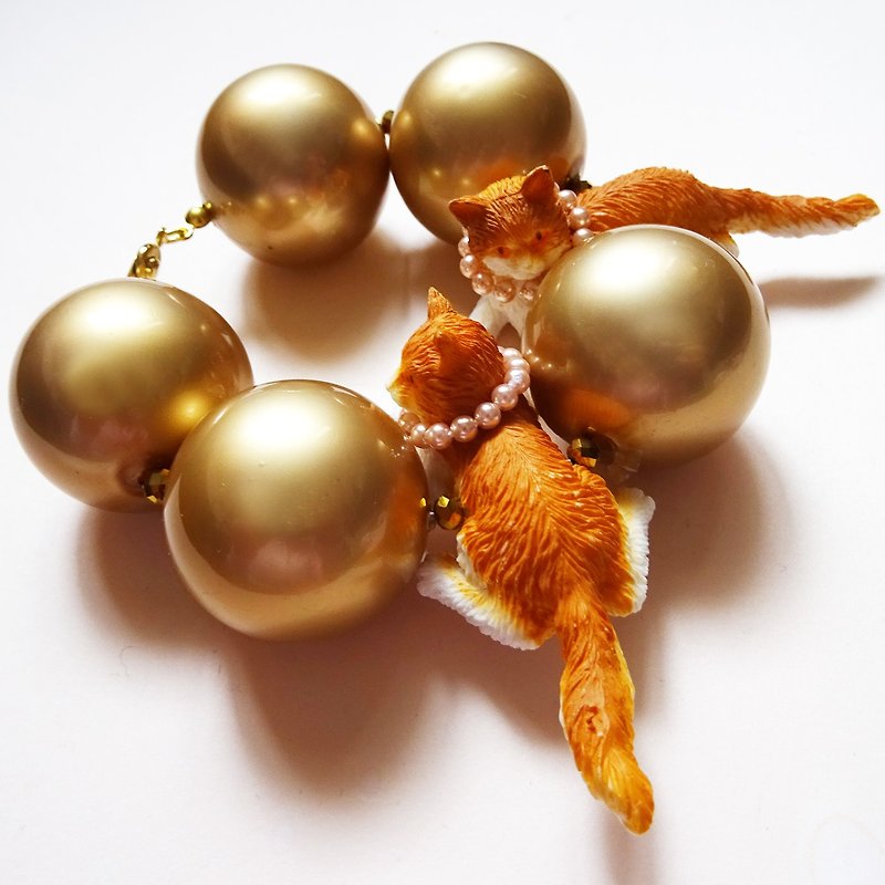 Sedmikrasky セドミックラスキー ねこちゃんブレスレット / ゴールド - 手鍊/手鐲 - 塑膠 金色