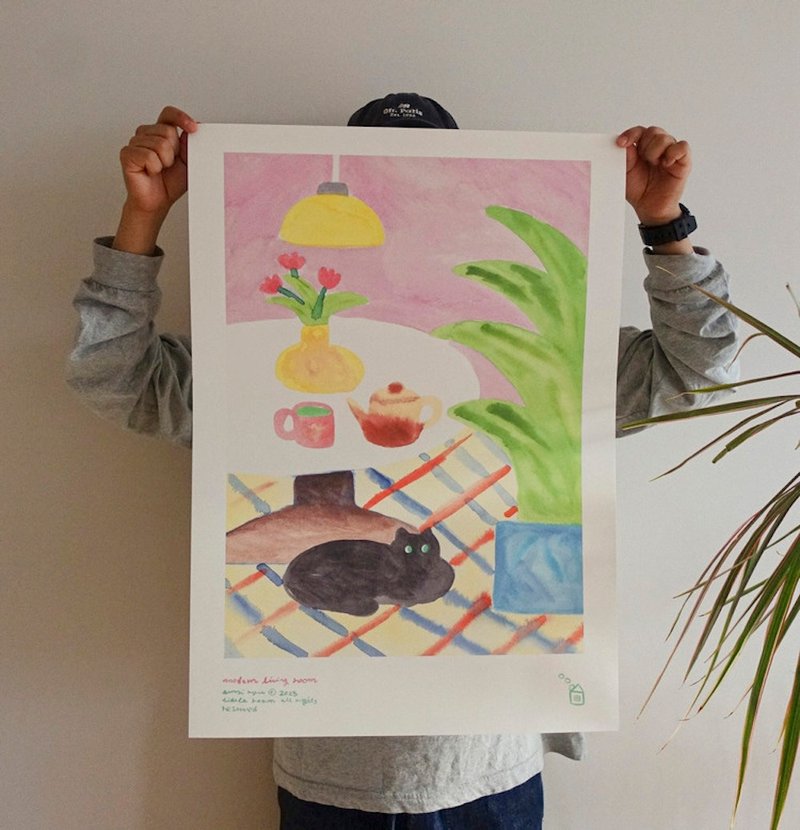 現貨 - 韓國插畫品牌 little room - 我最愛的客廳 A3 尺寸海報 - 海報/掛畫/掛布 - 紙 多色