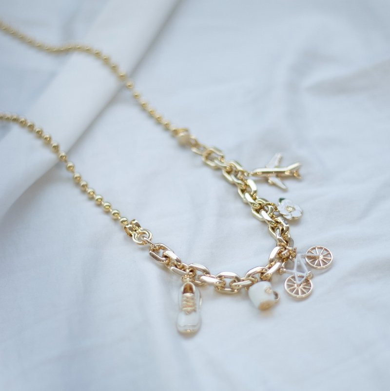 play and adventure necklace - 項鍊 - 不鏽鋼 