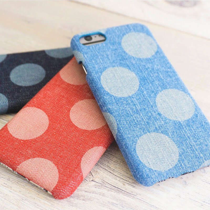 スマホケース 全機種対応 【dotデニム】 岡山 デニム 水玉 iPhone Xperia Galaxy BC02K - 手機殼/手機套 - 其他材質 藍色