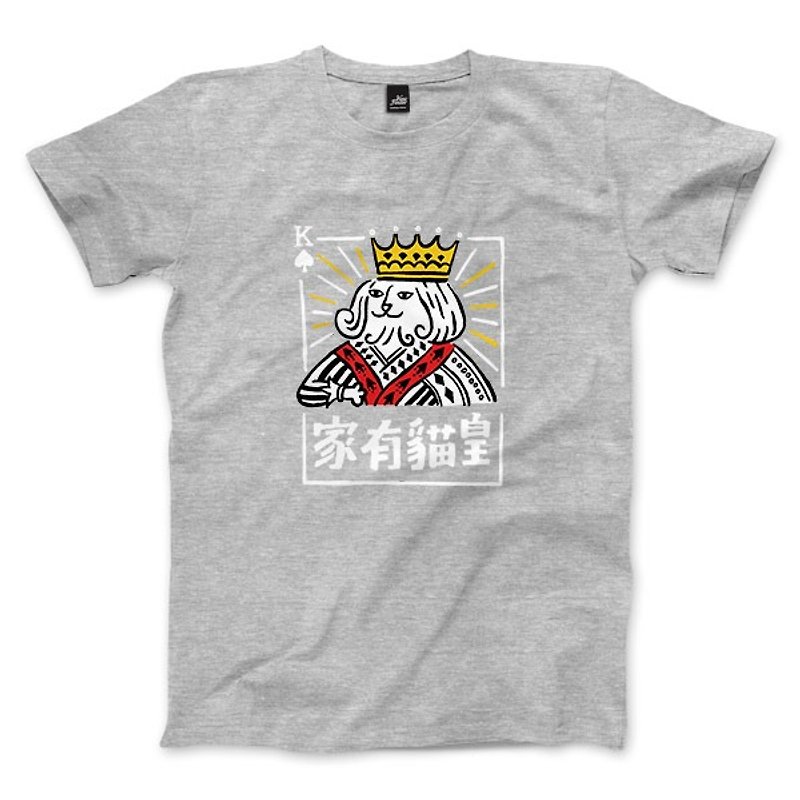 ハウス猫ウォン - ディープヘザーグレー - ユニセックスTシャツ - Tシャツ メンズ - コットン・麻 
