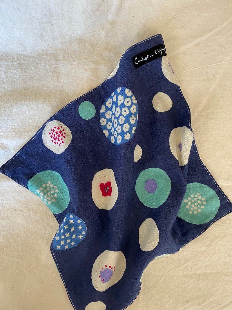 Double gauze handkerchief-colorful dots - ผ้าเช็ดหน้า - ผ้าฝ้าย/ผ้าลินิน 