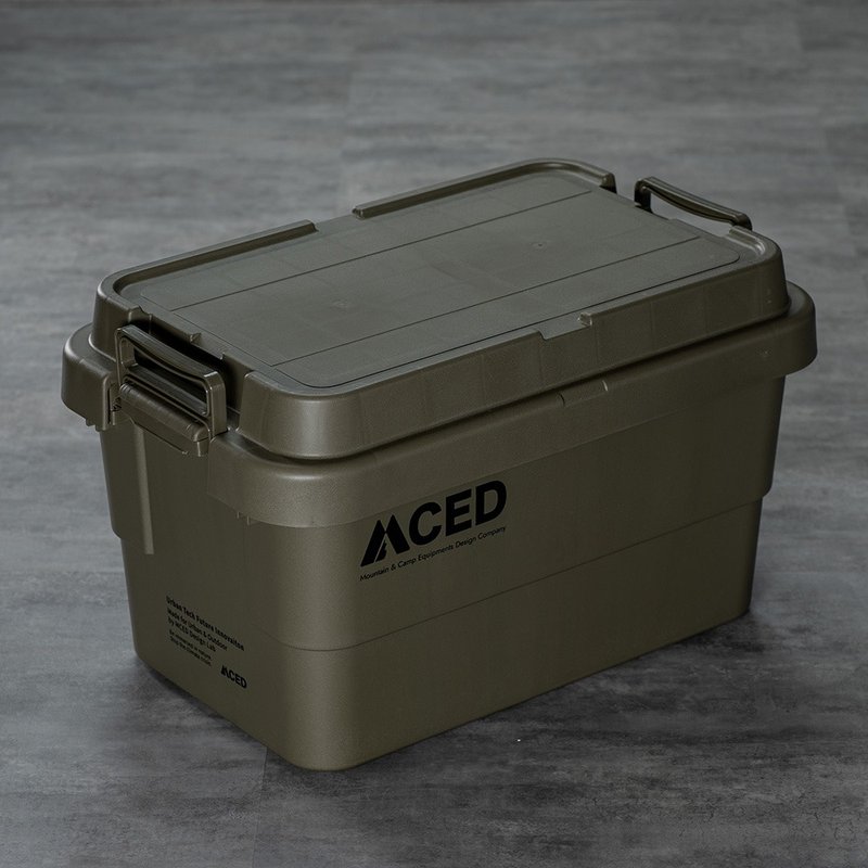 Military Style Second Generation Flat Cover Thickened and Heavy-Duty Storage Box-50L-Military Green-Outdoor/Camping/Home - Camping Gear & Picnic Sets - Plastic 