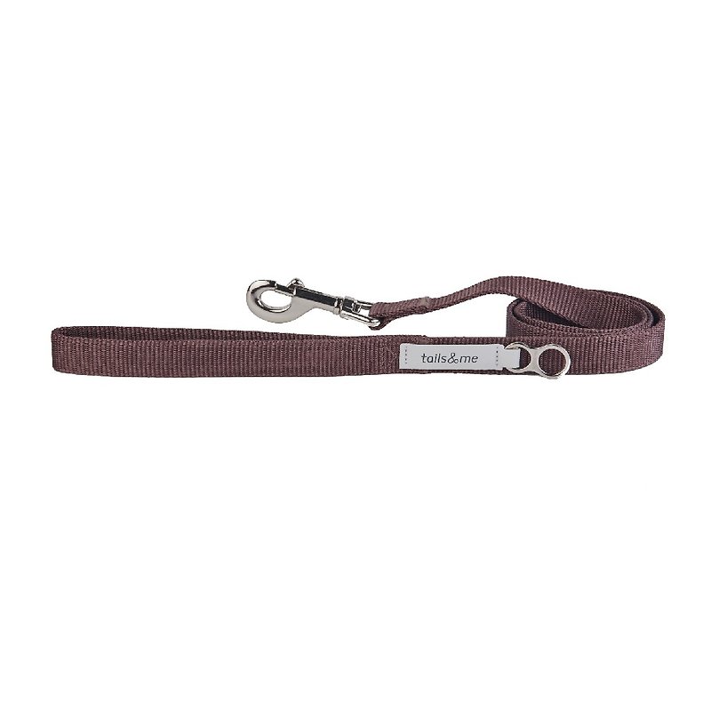 [Tail and me] Classic nylon belt leash red brown M - ปลอกคอ - ไนลอน 