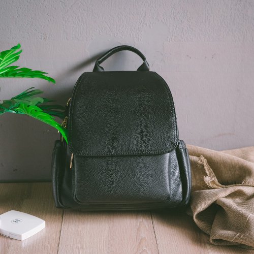 COOFIT splendidly Black Faux Leather Backpack