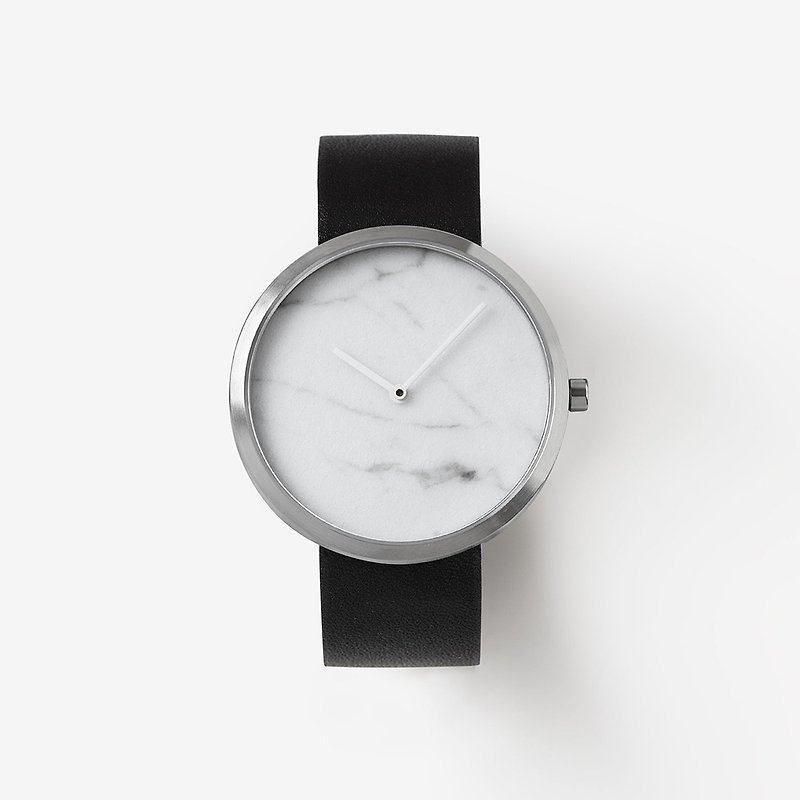 Outline Silver 40mm - Genuine Marble | Swiss Movement | Sapphire Crystal Glass - Women's Watches - Stone Silver