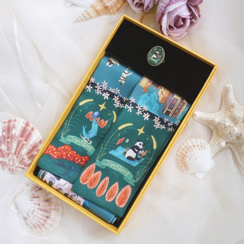 StephyDesignHK 【客製化禮物】香港故事-絲巾領帶禮盒套裝|香港手信