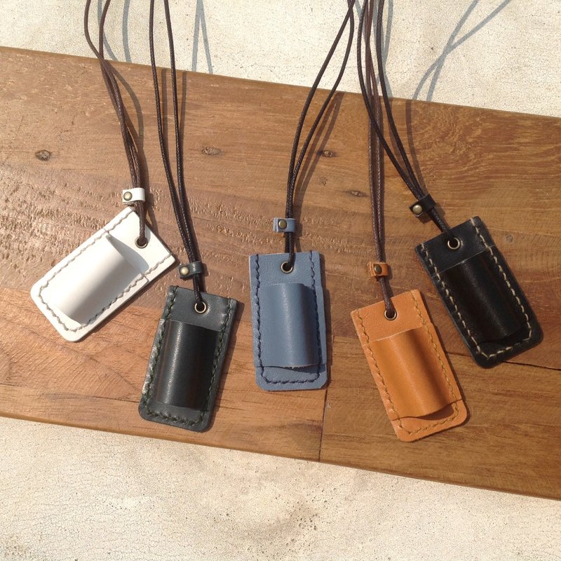 Cleverin Pen Sleeve - Antibacterial Genuine Leather Case - Sonotoki Leather Hand-stitched - กล่องดินสอ/ถุงดินสอ - หนังแท้ ขาว