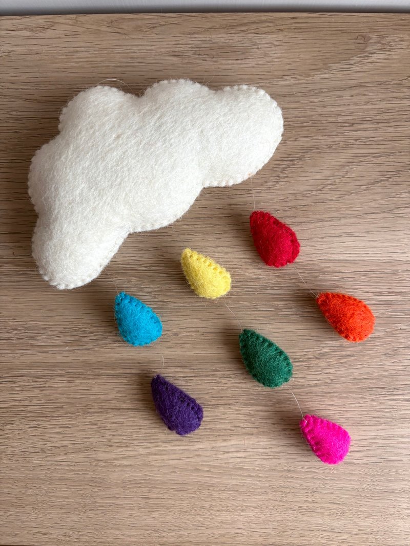 毛絨絨樂園 — 彩虹糖雨派對 • 羊毛氈掛串吊飾 - 擺飾/家飾品 - 羊毛 多色