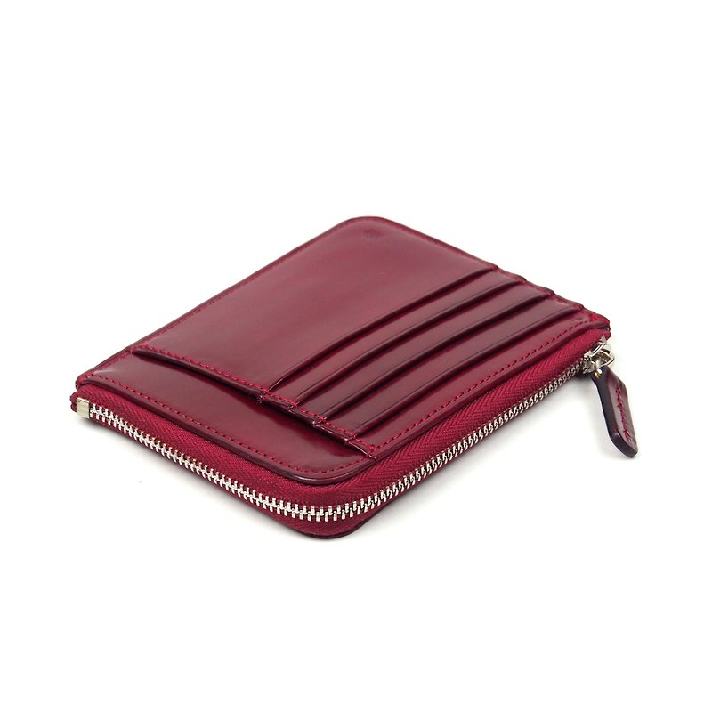 Card zip purse /Oxide RED - Wallets - Genuine Leather Red