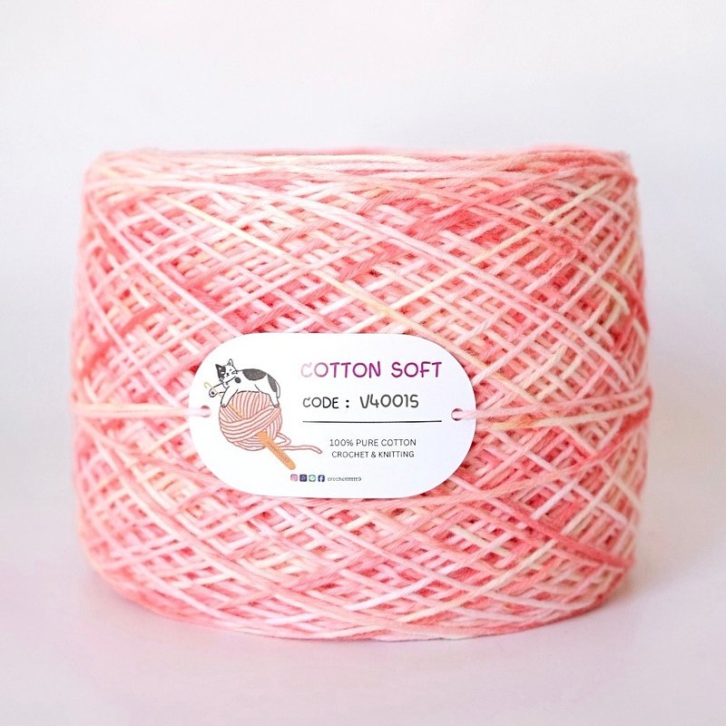Hand-dyed Cotton Soft 3-ply (Code: V40015) - 編織/刺繡/羊毛氈/縫紉 - 植物．花 紅色