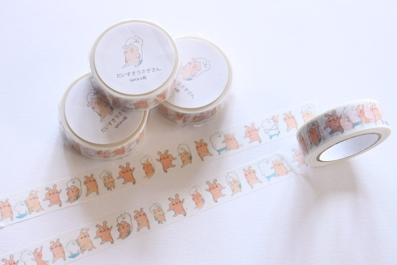 muu-chan / my favorite rabbit, 15mm x 7m masking tape - Washi Tape - Paper Pink