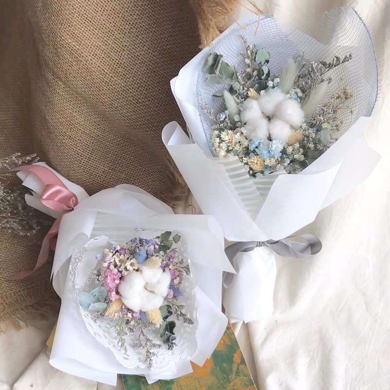 - 夢幻糖果屋 - 棉花 x 乾燥花 粉嫩系 畢業花束 祝福花束 - 乾燥花/永生花 - 植物．花 多色