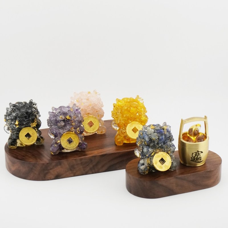 【Hourrae荷萊】開運聚財貔貅【5入水晶】雙木座 一桶金 組合 - 擺飾/家飾品 - 水晶 多色