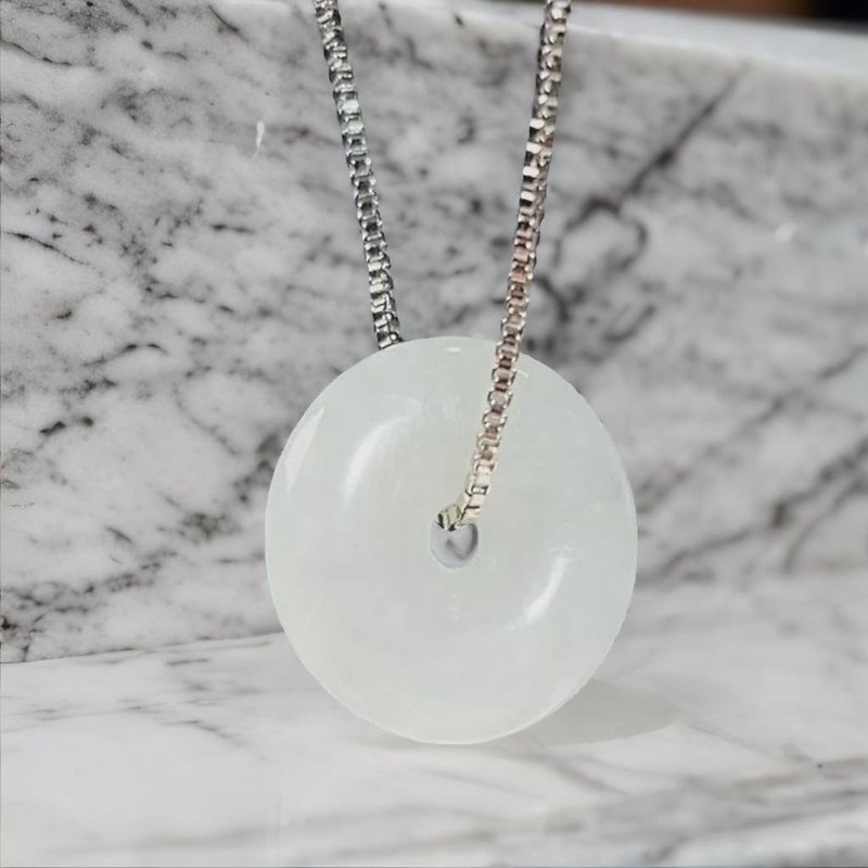 [Wish for Peace] Ice Jadeite Ping An Kou Pendant | Natural Burmese Jadeite Grade A | Gift - พวงกุญแจ - หยก สีใส