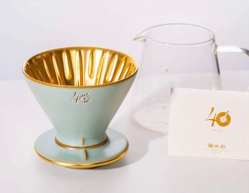 懷汝40 周年流轉濾杯 - 茶具/茶杯 - 瓷 金色