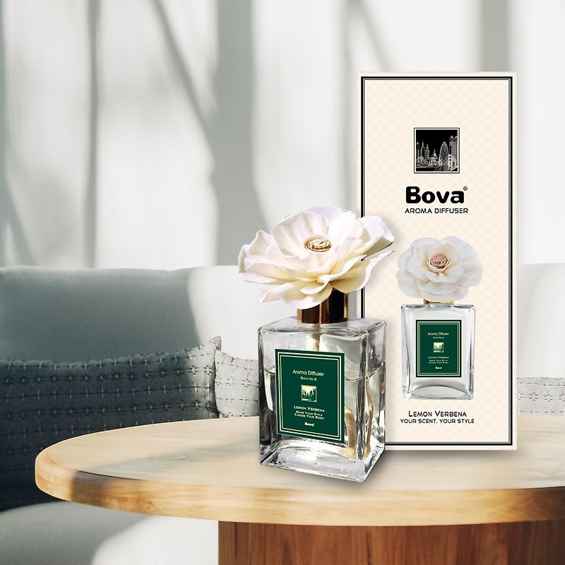 Diffuser bottle Faber Bova flower - fragrance to the last drop of large space fragrance white musk lemon horse whip - Fragrances - Essential Oils White
