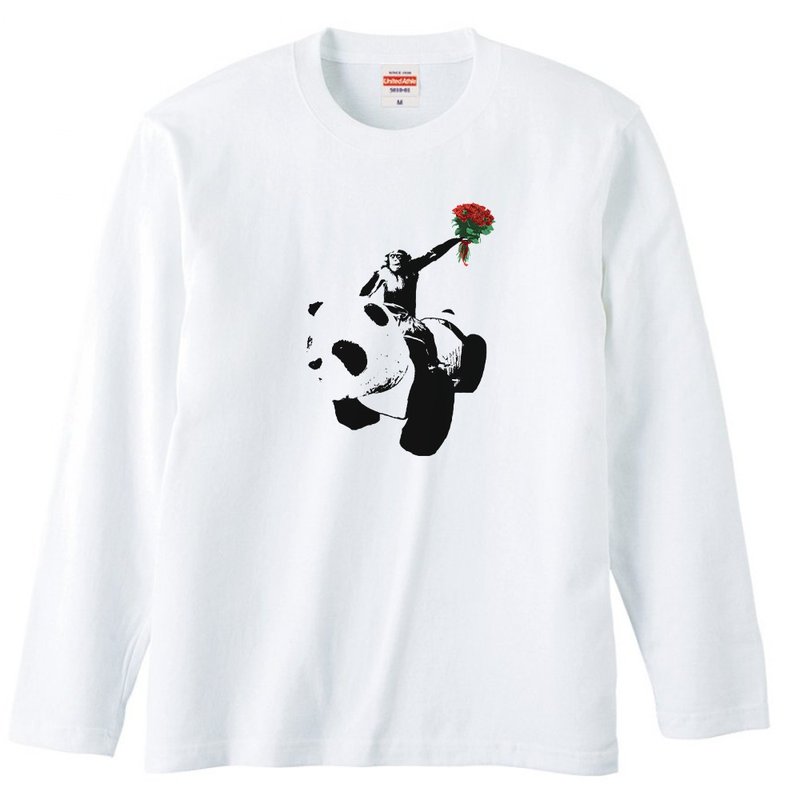 ロングスリーブTシャツ / flower monkey - 男 T 恤 - 棉．麻 白色