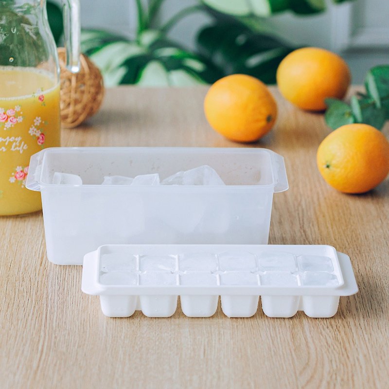 日本小久保KOKUBO 日本製12格方型製冰盒 (咖啡冰磚/果汁冰磚) - 其他 - 塑膠 白色