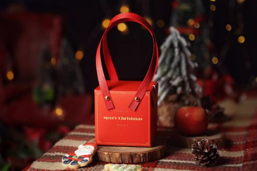 禾果鮮果乾 【禾果】Xmas手提聖誕方形禮盒-紅色(內含4包果乾)
