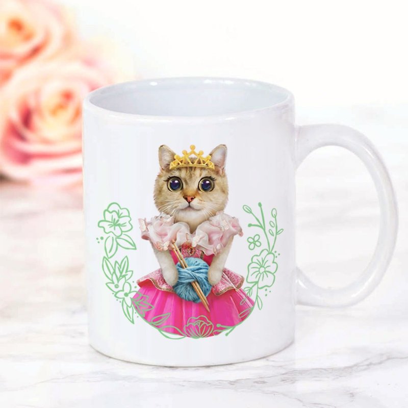 Cat Princess Sleeping Cat Mug - แก้วมัค/แก้วกาแฟ - เครื่องลายคราม ขาว