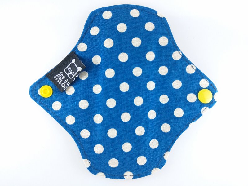 限量 藍 點點-無防水層-輕薄款 布護墊 環保手工 日常 護墊 襯裡 - 女內衣褲 - 棉．麻 藍色