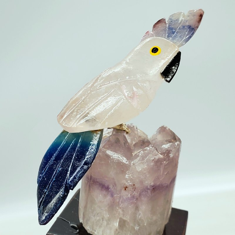 Wish Manifestation Crystal Parrot*Brazilian direct delivery handicrafts healing crystal bird wish*BCP02 - Items for Display - Crystal Multicolor